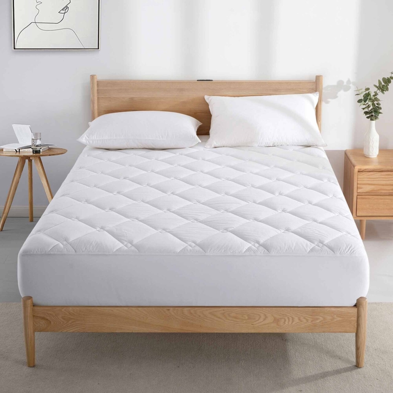 Peace Nest 300 Tc Cotton Down Alternative Mattress Pad Twin Full Queen King Deep Pocket